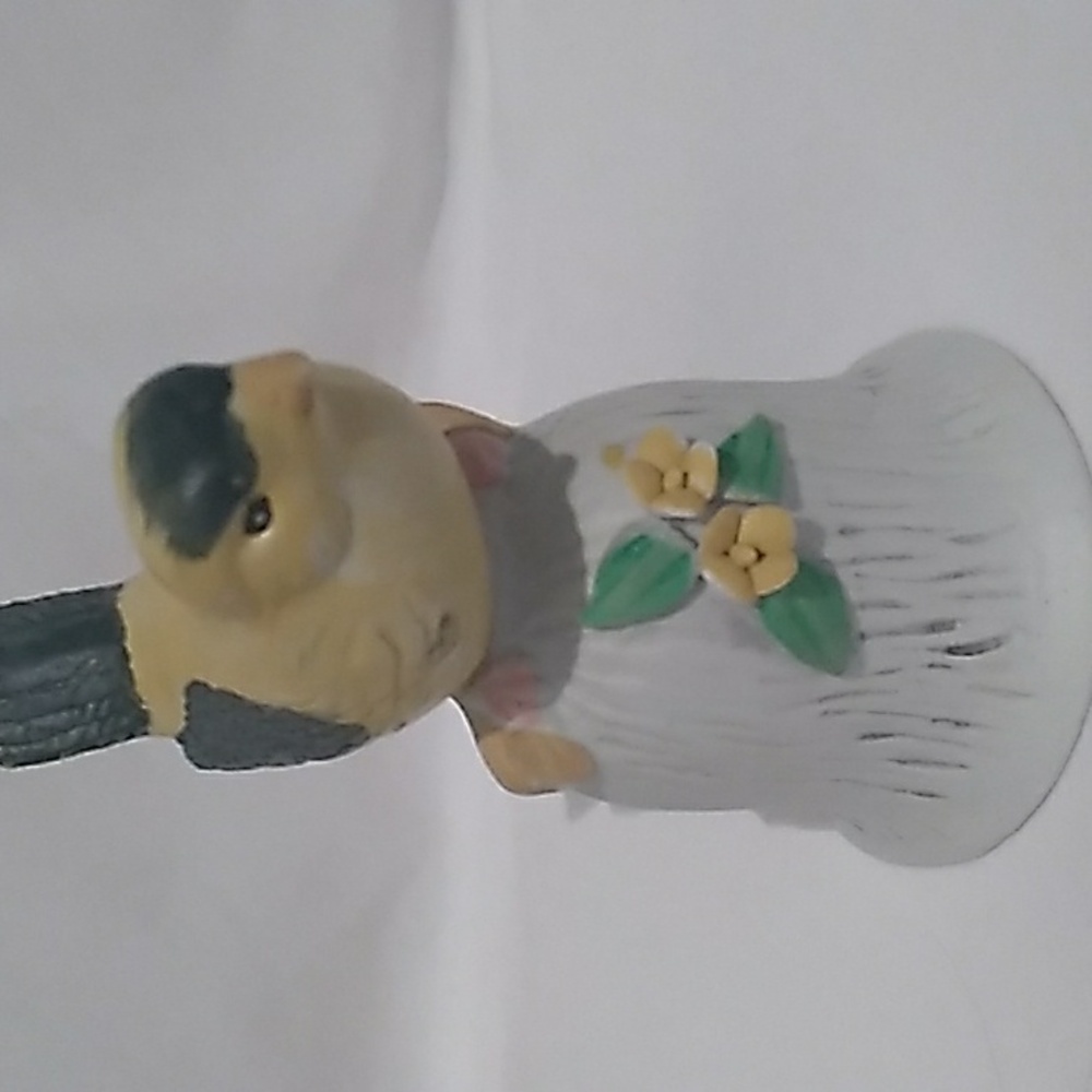 Vintage Yellow Finch Bird Bone-china Bell (S1)